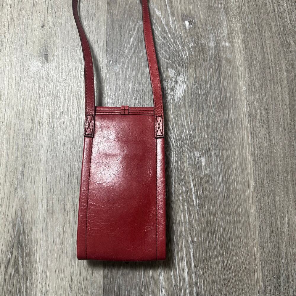 Hobo Token Wallet Phone Crossbody in Red Leather - Picture 9 of 9